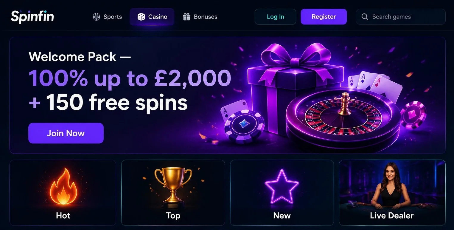 Spinfin Casino online: registration and account login